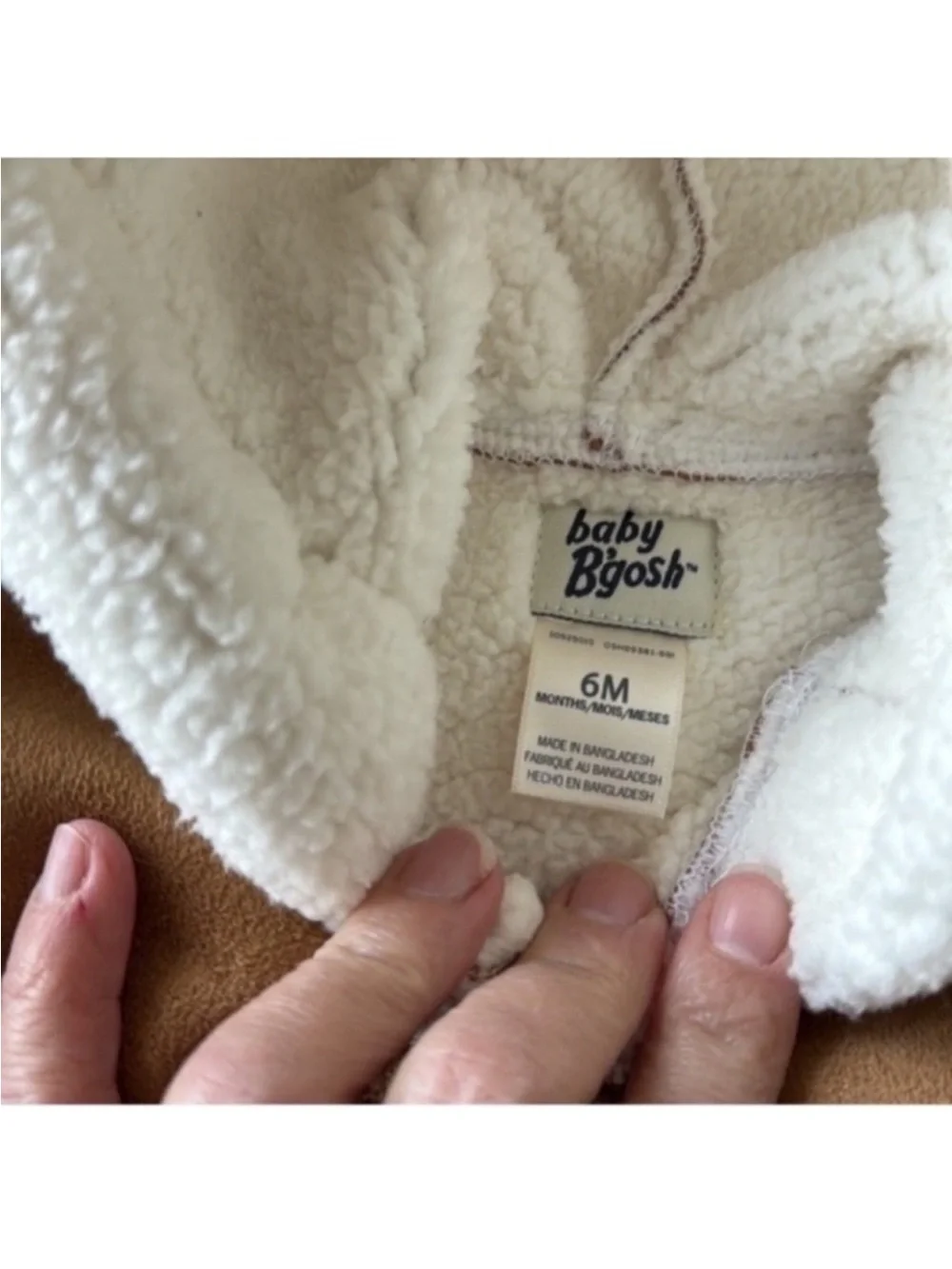 Oshkosh B'gosh Baby Soft Poodle Fleece Hooded Jacket Sz 6M Button Front